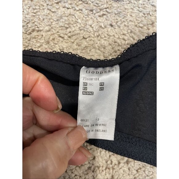 Goddess Lace Bra Size 34C Black Underwire Unlined See Through Sexy NWOT - Picture 9 of 12